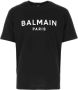 Balmain Zwarte Geribbelde Crewneck T-shirts en Polos Zwart Heren - Thumbnail 1