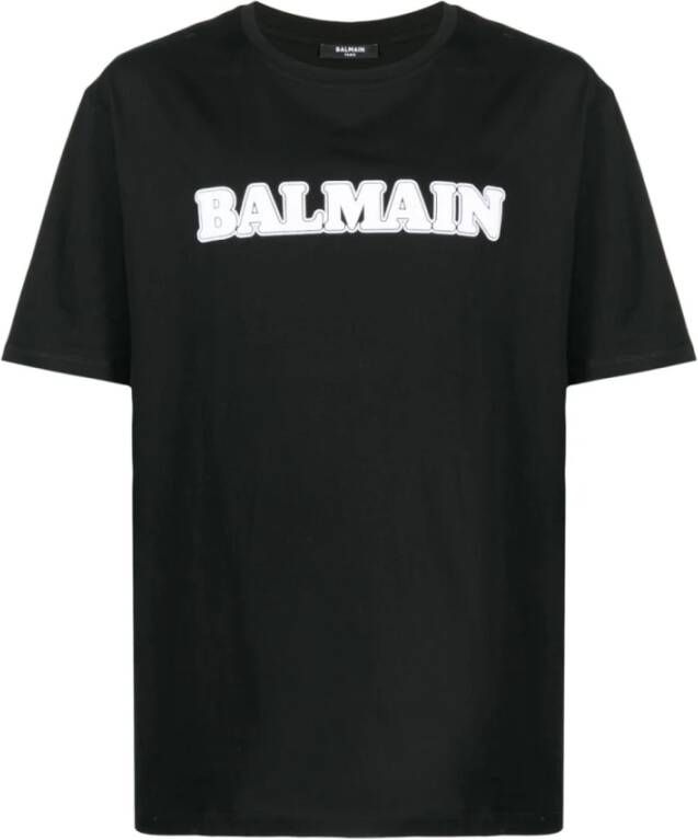 Balmain Zwarte T-shirts en Polos Black Heren