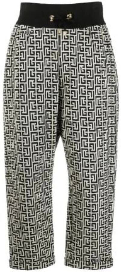 Balmain Tapered katoenen joggingbroek Grijs Dames