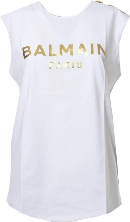 Balmain Mouwloos topje Wit Dames