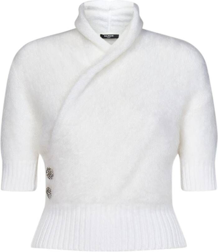 Balmain Witte Topkleding voor Vrouwen Aw23 White Dames