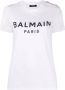 Balmain Witte T-shirt met Gouden Knopen Geëmbosseerde Crew Neck T-shirts en Polos White Dames - Thumbnail 1