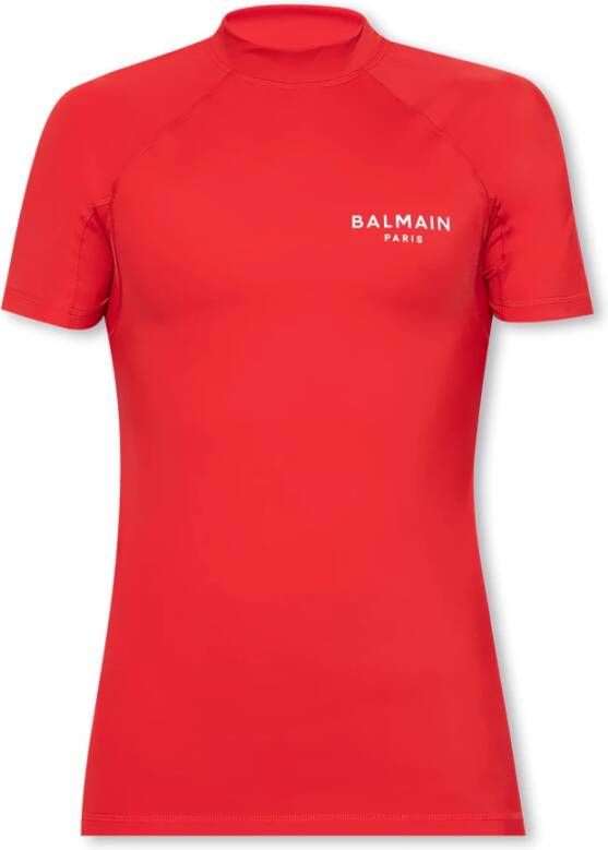 Balmain Trainings top met logo Rood Heren