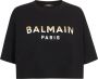Balmain Twee-Tone Paris Print T-shirts en Polos Black Dames - Thumbnail 1