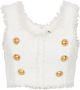 Balmain Tweed crop top White Dames - Thumbnail 1