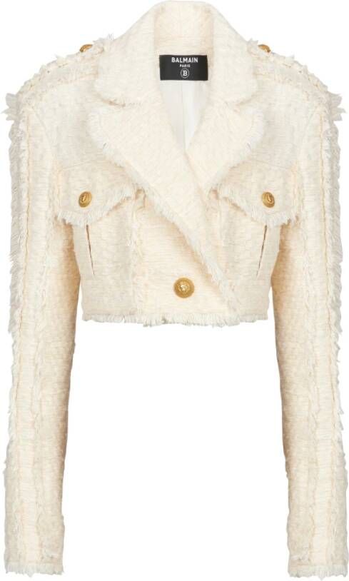 Balmain Tweed Jackets Beige Dames