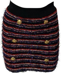 Balmain Tweed Pencil Skirt in Multicolor Polyamide Meerkleurig Dames