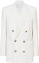 Balmain Twill blazer with double-breasted silver-tone buttoned fastening White Heren - Thumbnail 1