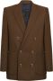 Balmain Twill jacket with monogram buttons Bruin Heren - Thumbnail 1