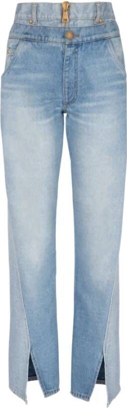 Balmain Two-in-one faded jeans Blauw Dames