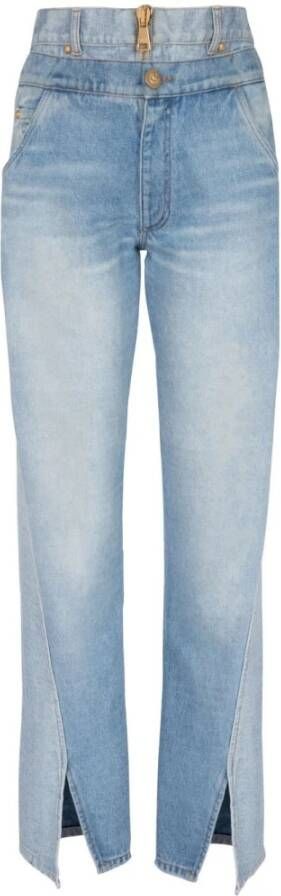 Balmain Twee-in-één vervaagde jeans Blue Dames