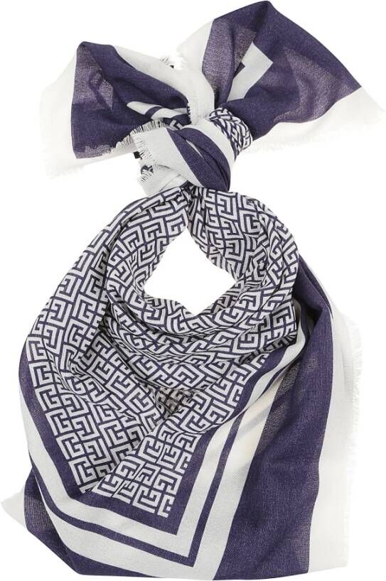 Balmain Verhoog je stijl met Monogram Wool Foulard Blauw Heren
