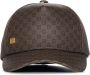 Balmain Bruine gewaxte canvas baseballpet met mini monogram print Bruin Unisex - Thumbnail 3