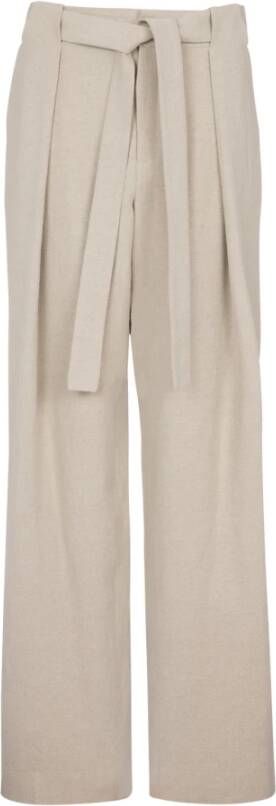 Balmain Loose-fitting linen trousers Beige Heren