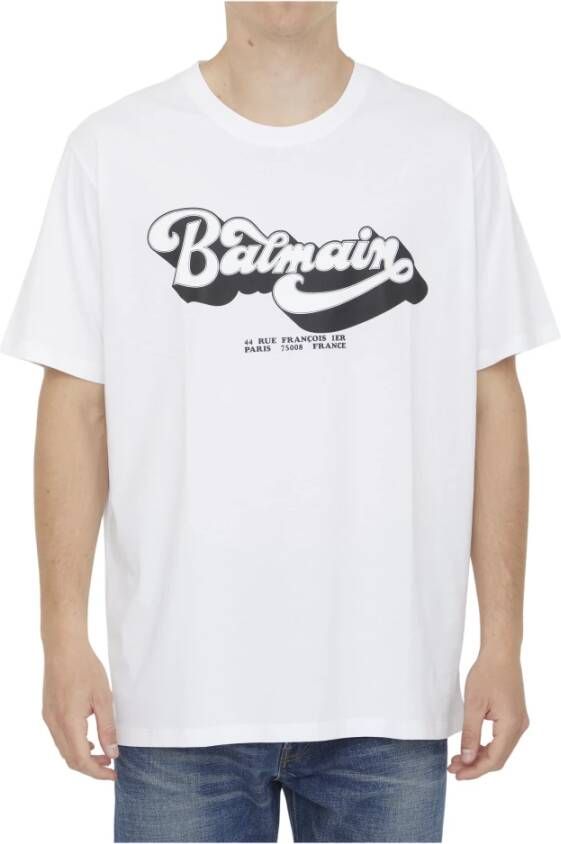 Balmain Wit Aw23 Katoenen Crewneck T-Shirt Wit Heren