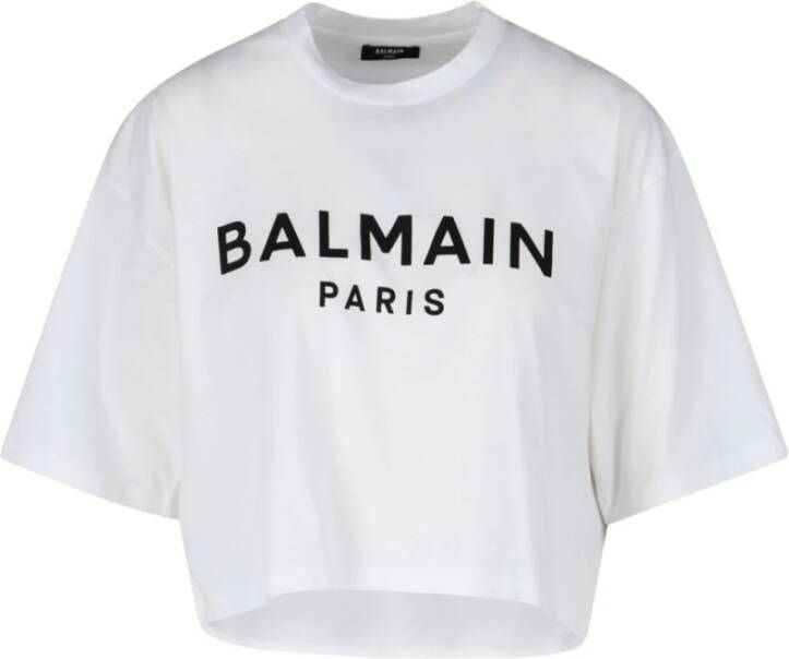 Balmain Wit katoenen oversized t-shirt Wit Dames