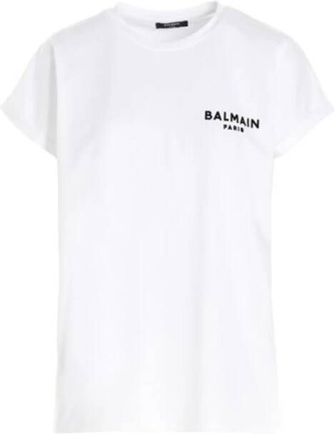 Balmain Wit katoenen t-shirt Wit Dames