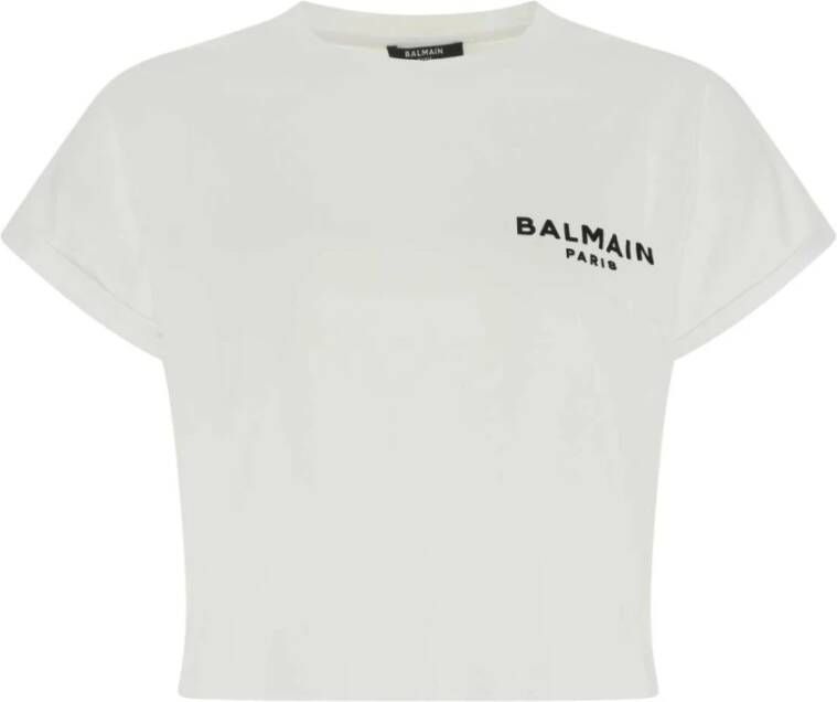 Balmain Wit katoenen t-shirt Wit Dames