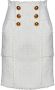 Balmain Witte Rok met Franjes en Gouden Rits White Dames - Thumbnail 3