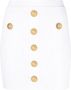 Balmain Witte hoge taille rok met leeuwenkop knopen White Dames - Thumbnail 1