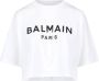Balmain Logo Print T-shirt voor Upgrade van Casual Garderobe White Dames - Thumbnail 1