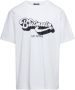 Balmain Witte Ribgebreide Crewneck T-shirts en Polos met Retro 70s Print Wit Heren - Thumbnail 2