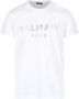 Balmain Eco-ontworpen katoenen T-shirt met Paris logo print. White Heren - Thumbnail 1