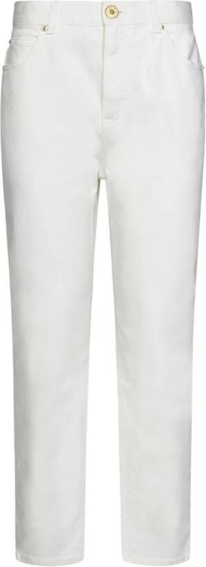 Balmain Witte Slim-Fit Jeans met Hoge Taille White Dames