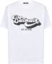Balmain Witte Ribgebreide Crewneck T-shirts en Polos met Retro 70s Print Wit Heren - Thumbnail 1