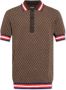 Balmain Bruine Merinowollen T-shirt met Contrasterende Banden Brown Heren - Thumbnail 1