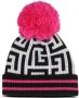 Balmain Maxi Monogram Beanie Hat in Pink Multi Wool Cashmere Roze Dames - Thumbnail 1