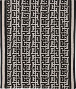 Balmain Wollen sjaal met monogram Zwart Heren