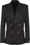 Balmain Wool blazer with double-breasted silver-tone buttoned fastening Black Heren - Thumbnail 1