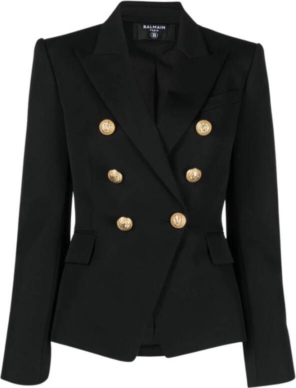 Balmain Wool Jacket Zwart Dames