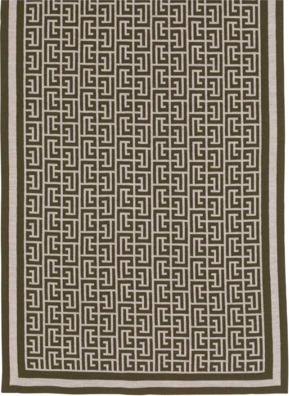 Balmain Wollen sjaal met monogram Beige Heren