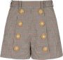 Balmain EFZ Noir Ivoire Rouge High Waisted Geplooide Shorts Green Dames - Thumbnail 1