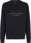 Balmain Zwart Crewneck Sweatshirt met Flock Logo Black Heren - Thumbnail 1