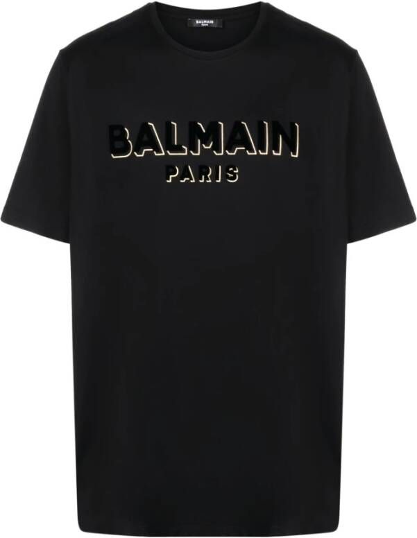 Balmain Stijlvolle Zwarte T shirt voor Heren Zwart Heren