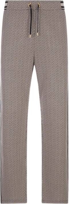 Balmain Zwarte Joggingbroek met Mini Monogram Jacquard Zwart Heren