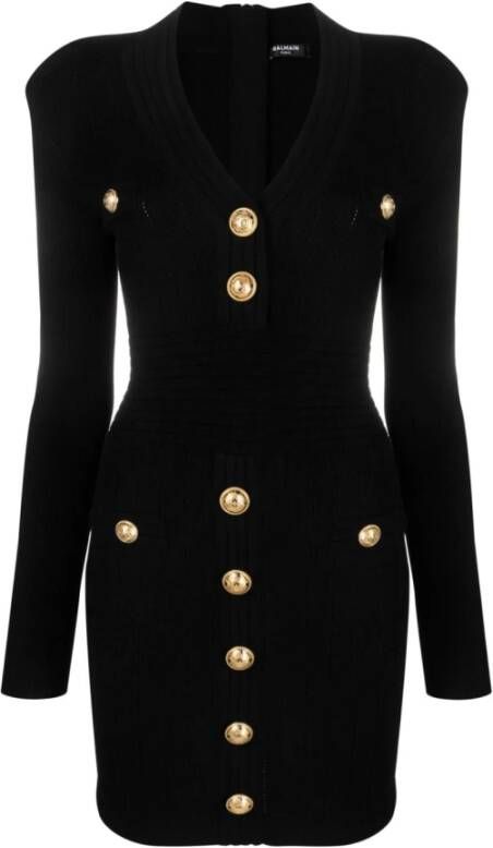 Balmain Zwarte Jurken Stijlvolle Collectie Zwart Dames
