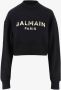 Balmain Zwarte katoenen crop sweatshirt met logo detail Black Dames - Thumbnail 1