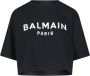 Balmain Zwart Biologisch Katoenen T-Shirt Crop Fit Black Dames - Thumbnail 1