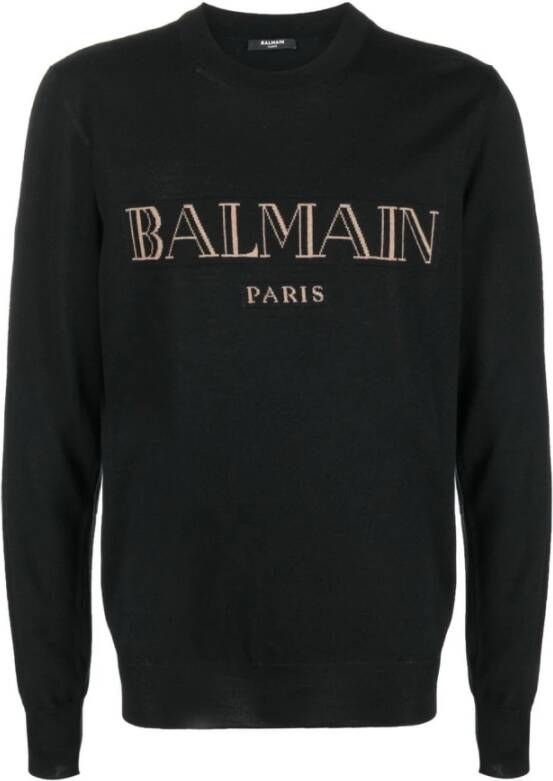 Balmain Upgrade je gebreide collectie met ronde hals kleding Zwart Heren