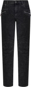 Balmain Zwarte Skinny Jeans met Gerimpelde Knieën Zwart Heren