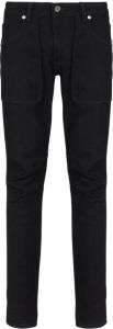 Balmain Zwarte Slim Fit Jeans met Metalen Details Zwart Heren