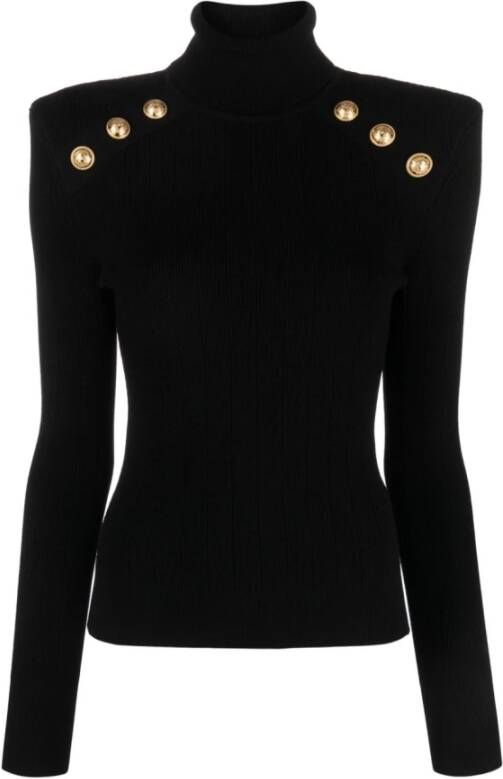 Balmain Zwarte Sweaters Stijlvolle Collectie Zwart Dames