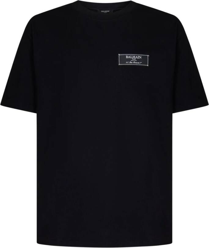 Balmain Stijlvolle Zwarte Biologisch Katoenen T-Shirt voor Heren Zwart Heren