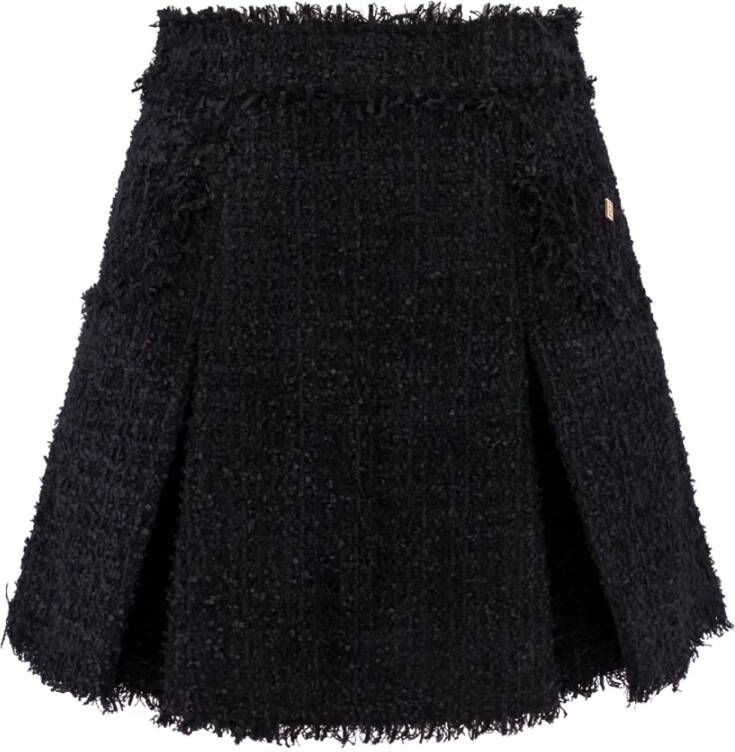 Balmain Zwarte Tweed Effect Mini Rok Zwart Dames