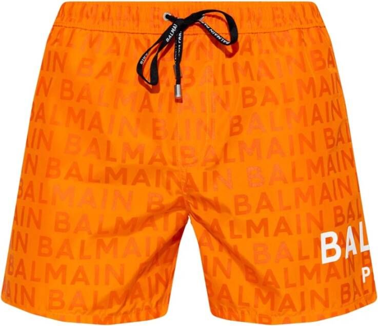 Balmain Zwembroek met Logo Oranje Orange Heren