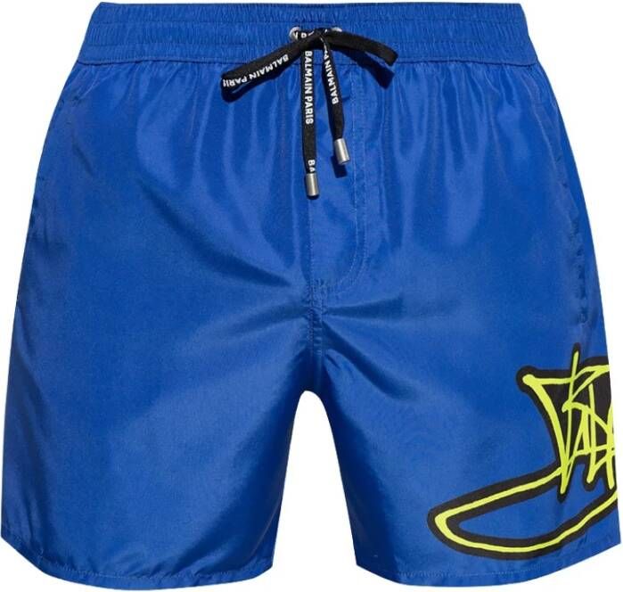 Balmain Strandkleding Statement Shorts Blauw Heren